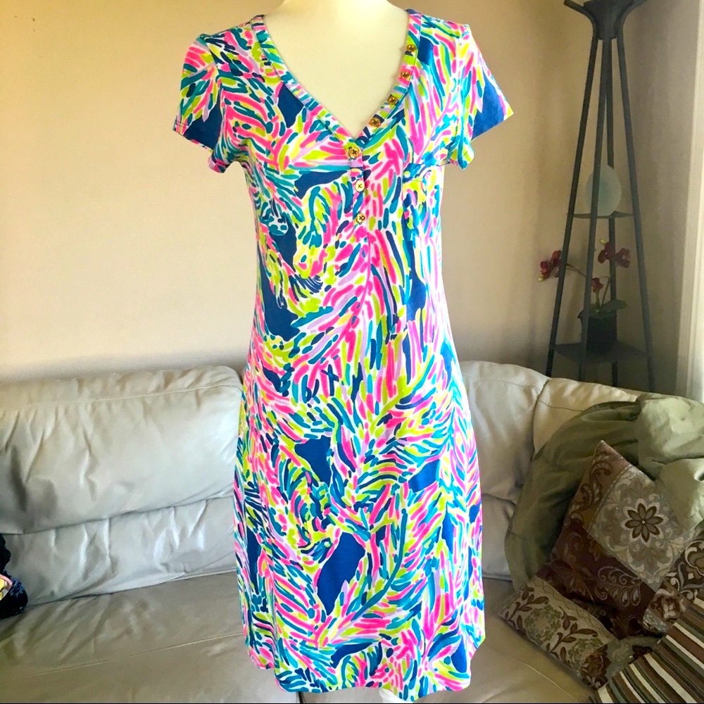 Lilly Pulitzer Palmira Dress, ‘Indigo Palm’